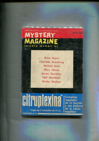 Mystery Magazine julio 1967: Brian Hayes, Cahrlotte Armstrong, michael innes, Ellery Queen, Avram Davidson, 