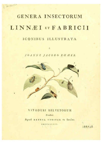 Reproducción/Reproduction 6053192088: Genera insectorum Linnaei et Fabricii iconibus illustrata. c.1 Vitoduri Helvetorum :Prostat apud Henric. Steiner et Socios,MDCCLXXXIX [1789] 