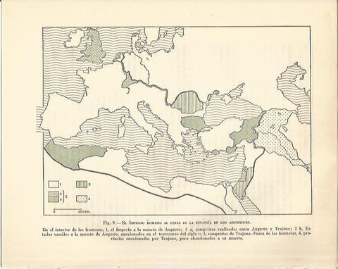 LAMINA 20831: Mapa del Inmperio Romano al final de la dinastia de los Antoninos