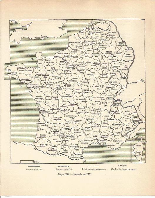 LAMINA 20808: Mapa de Francia en 1802