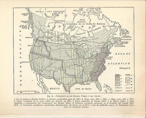 LAMINA 20903: Mapa de formacion de los Estados Unidos y Canada