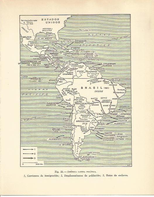 LAMINA 20907: Mapa de America Latina Politica 