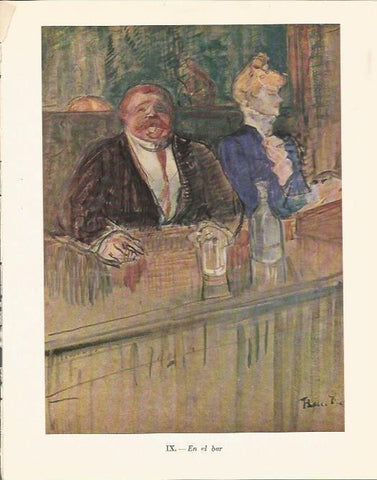 LAMINA 20923: En el bar, por Toulousse Lautrec