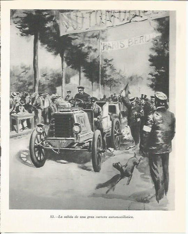 LAMINA 20924: Salida de carrera de automoviles