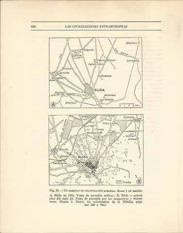 LAMINA 20912: Mapa de la colonizacion de Blida y su region