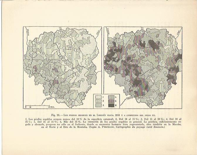 LAMINA 20896: Mapa de los prados de Limosin hacia 1830
