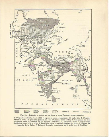 LAMINA 20889: Mapa de los ingleses y rusos en Asia central 
