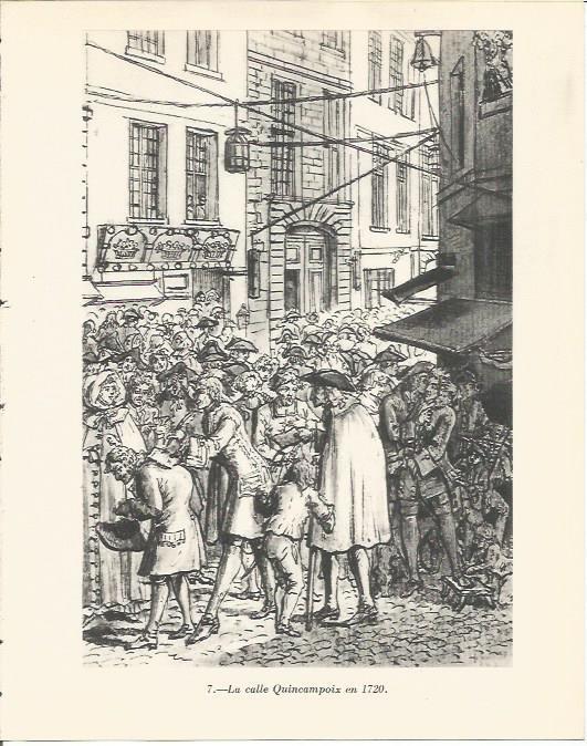LAMINA 20773: La calle Quincampoix en 1720