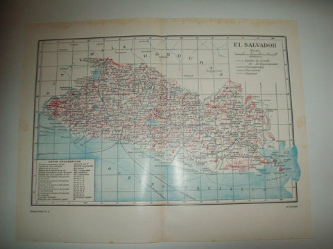 LAMINA ESPASA 35613: Mapa de El Salvador