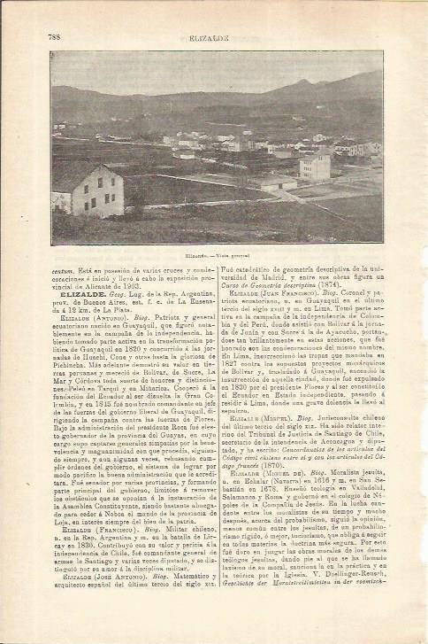LAMINA ESPASA 35605: Vista de Elizondo, Navarra