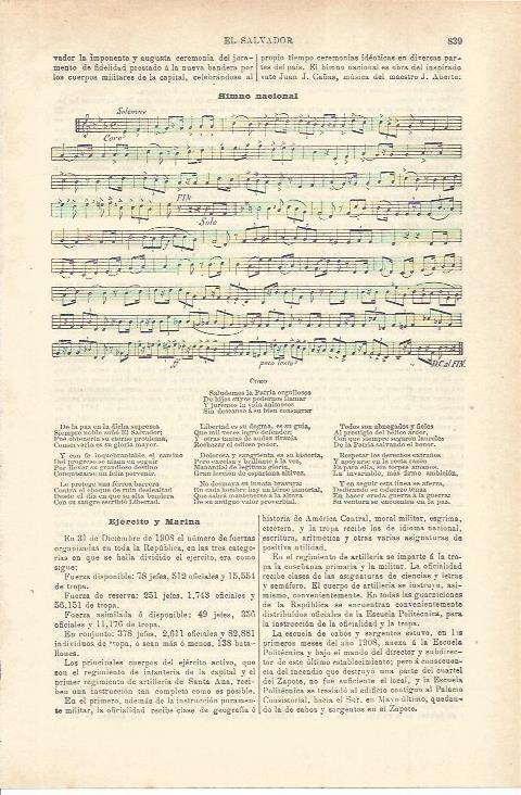 LAMINA ESPASA 35616: Himno nacional de El Salvador