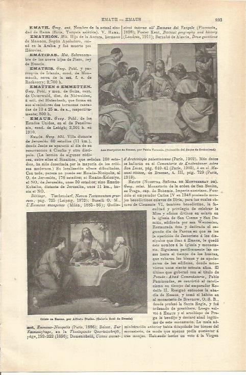 LAMINA ESPASA 35624: Los discipulos de Emaus, por Il Veronese