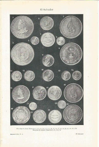 LAMINA ESPASA 35618: Monedas de El Salvador