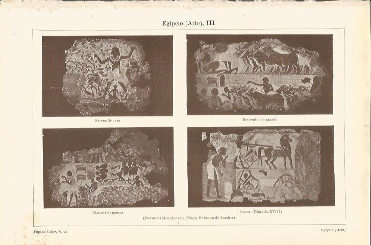 LAMINA ESPASA 35525: Pinturas egipcias en el Museo Britanico