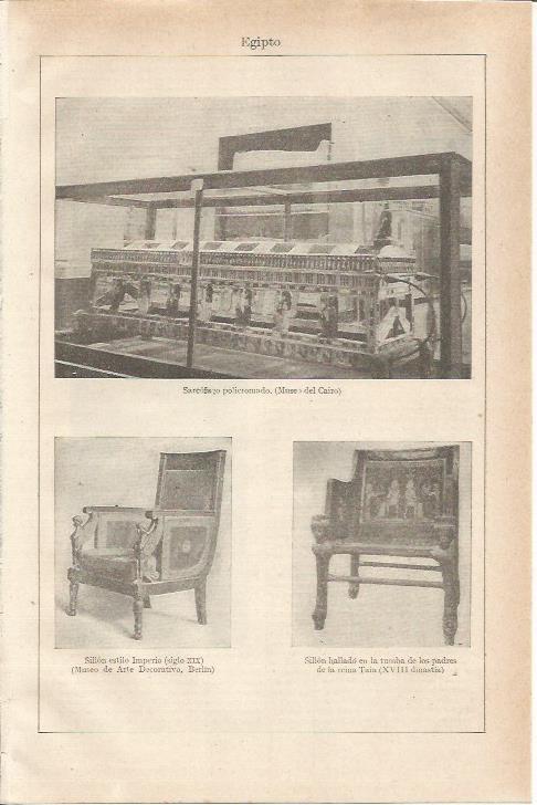 LAMINA ESPASA 35521: Sarcofago y muebles del Antiguo Egipto
