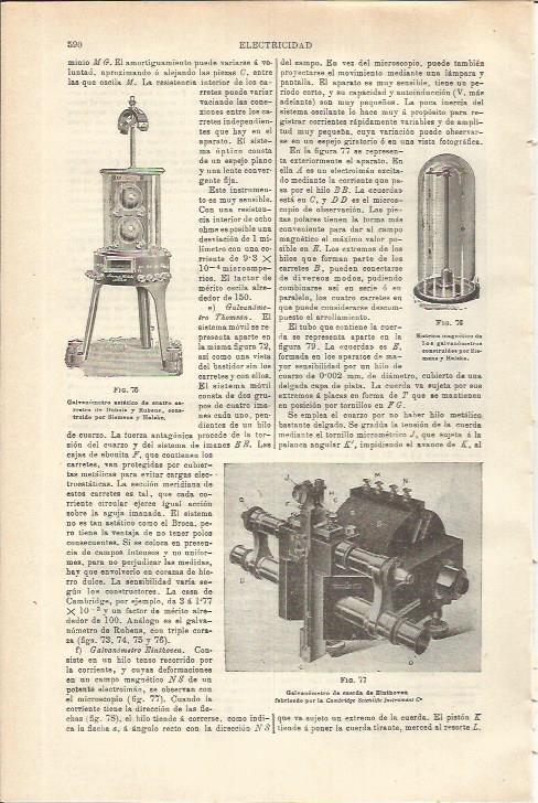 LAMINA ESPASA 35578: Tipos de galvanometros