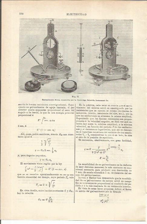 LAMINA ESPASA 35577: Galvanometro Broca