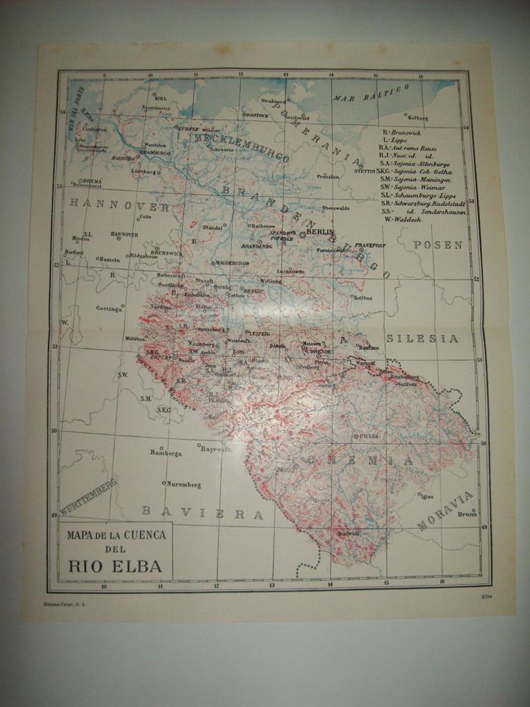 LAMINA ESPASA 35563: Mapa de la cuenca del rio Elba
