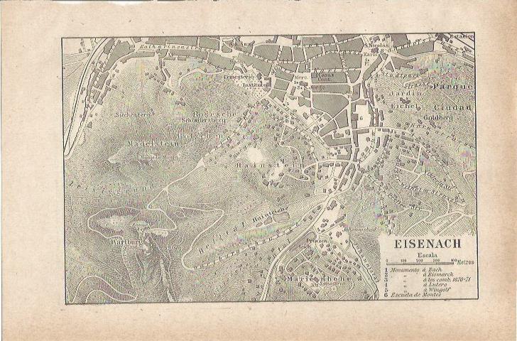 LAMINA ESPASA 35556: Plano de Eisenach, Alemania