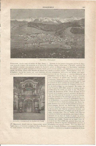 LAMINA ESPASA 35553: Vista de Einsieldeln, Suiza
