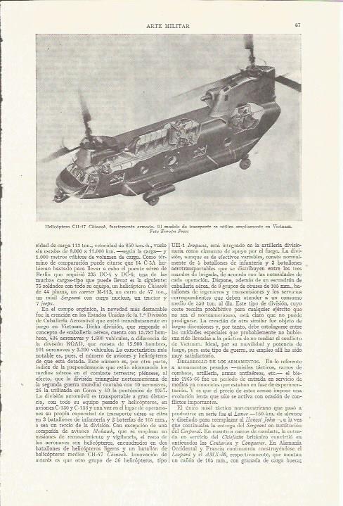 LAMINA ESPASA 35722: Arte militar. Helicoptero CH-47 Chinook
