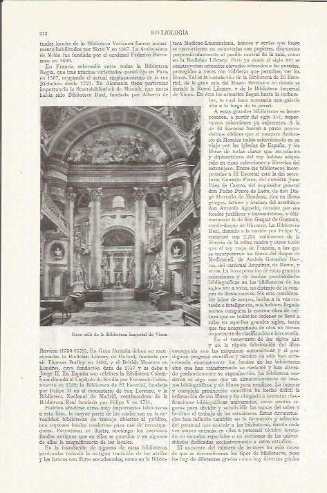 LAMINA ESPASA 35776: Sala de la Biblioteca Imperial de Viena