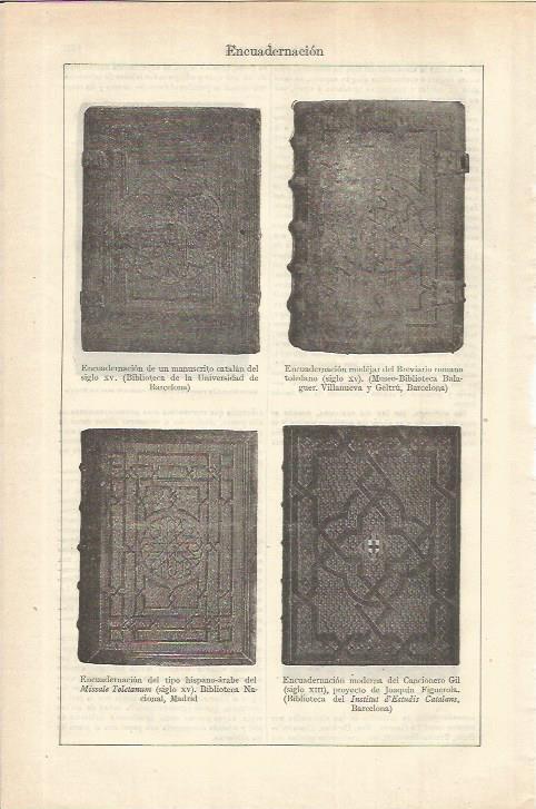 LAMINA ESPASA 35672: Encuadernaciones del siglo XV en bibliotecas españolas