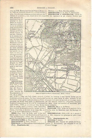 LAMINA ESPASA 35692: Plano de Enghiens-les -Bains, Francia