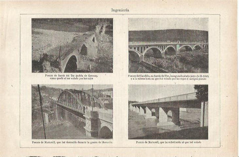 LAMINA ESPASA 35342: Puentes de Sarria de Ter y  Martorell