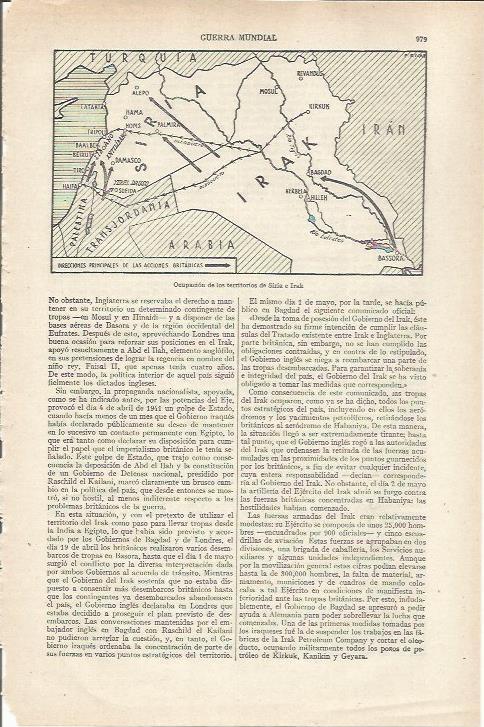 LAMINA ESPASA 35330: Ocupacion de Siria e Irak en 1940-41