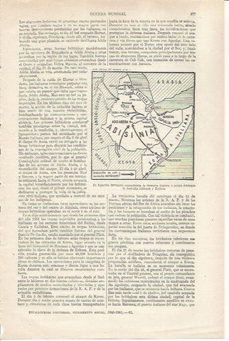 LAMINA ESPASA 35329: Mapa de la reconquista de Somalia en la Segunda Guerra Mundial