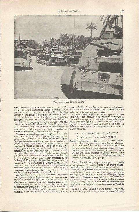 LAMINA ESPASA 35326: Tanques alemanes en Tobruk, Libia