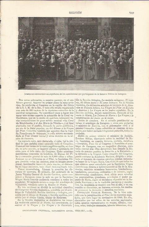 LAMINA ESPASA 35355: Eclesiasticos en la Semana Biblica de Zaragoza