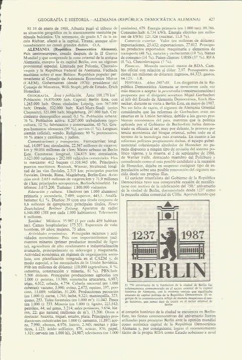 LAMINA ESPASA 35384: Aniversario de la fundacion de Berlin