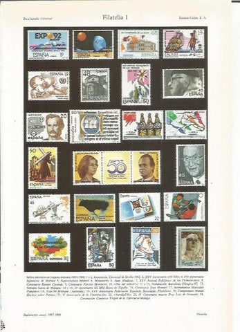 LAMINA ESPASA 35379: Sellos emitidos en España en 1987-1988