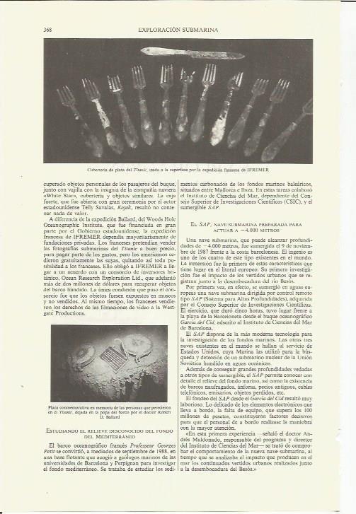 LAMINA ESPASA 35375: Cuberteria de plata del Titanic