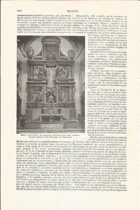 LAMINA ESPASA 35357: Altar mayor del Santuario de la Gran Promesa en Valladolid