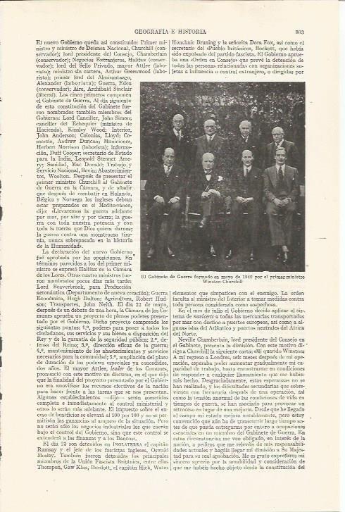 LAMINA ESPASA 35278: Churchill con el Gabinete de Guerra