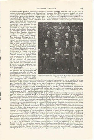 LAMINA ESPASA 35278: Churchill con el Gabinete de Guerra
