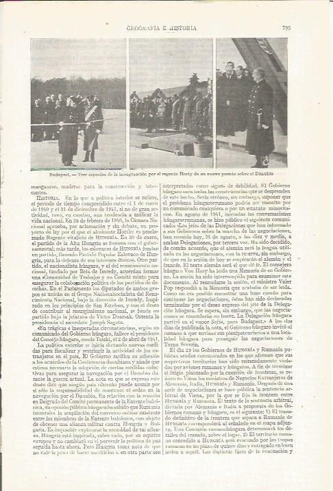 LAMINA ESPASA 35275: Inauguracion de puente en Budapest