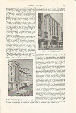 LAMINA ESPASA 35270: Teatro Lirico y Colegio Dominico en Manila, Filipinas