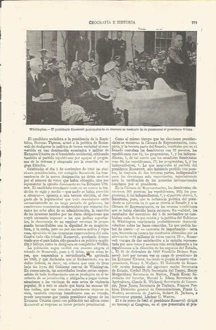 LAMINA ESPASA 35266: Roosvelt en un discurso en memoria de Wilson