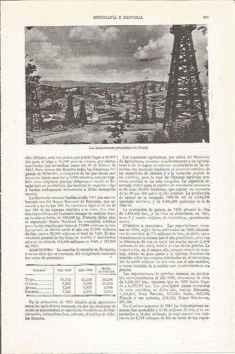 LAMINA ESPASA 35290: Instalaciones de petroleo en Ploesti, Bulgaria