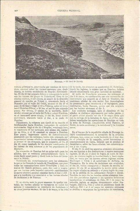LAMINA ESPASA 35312: Fiordo de Narvik, Noruega