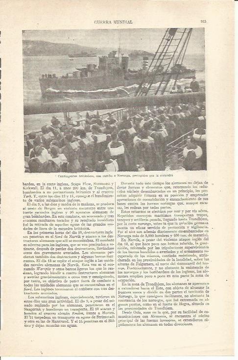 LAMINA ESPASA 35311: Tropas britanicas hacia Noruega