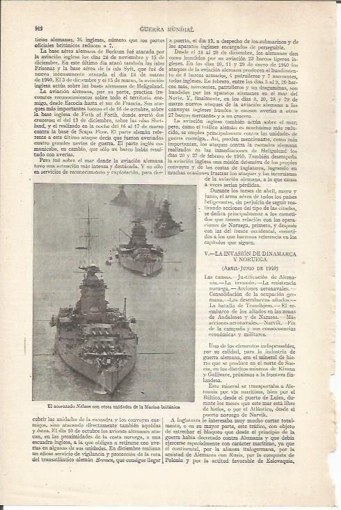LAMINA ESPASA 35309: El acorazado Nelson de la Marina Britanica