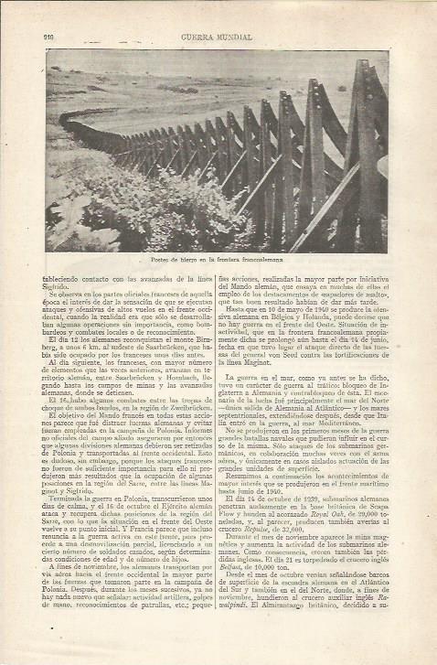 LAMINA ESPASA 35308: Postes de hierro en la frontera de Francia y Alemania