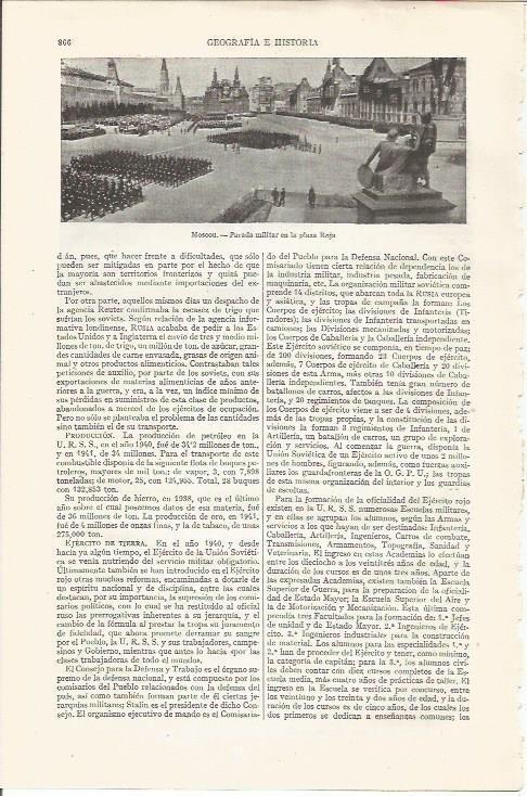 LAMINA ESPASA 35292: Parada militar en la Plaza Roja de Moscu