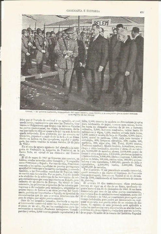 LAMINA ESPASA 35289: El general Carmona y Salazar en Lisboa