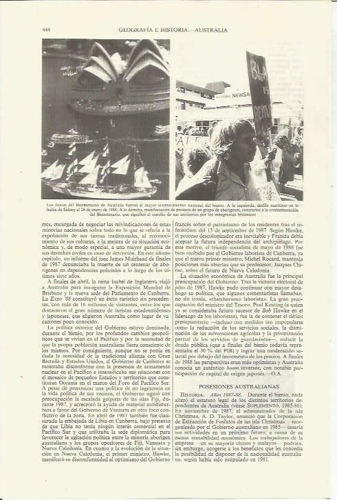 LAMINA ESPASA 35388: Fiestas del Bicentenario de Australia